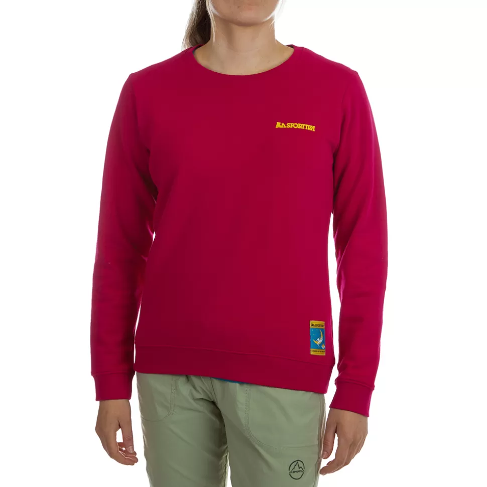 Sweatshirts & Fleece^La Sportiva CLIMBING ON THE MOON SWEATSHIRT W Carbon/Giallo