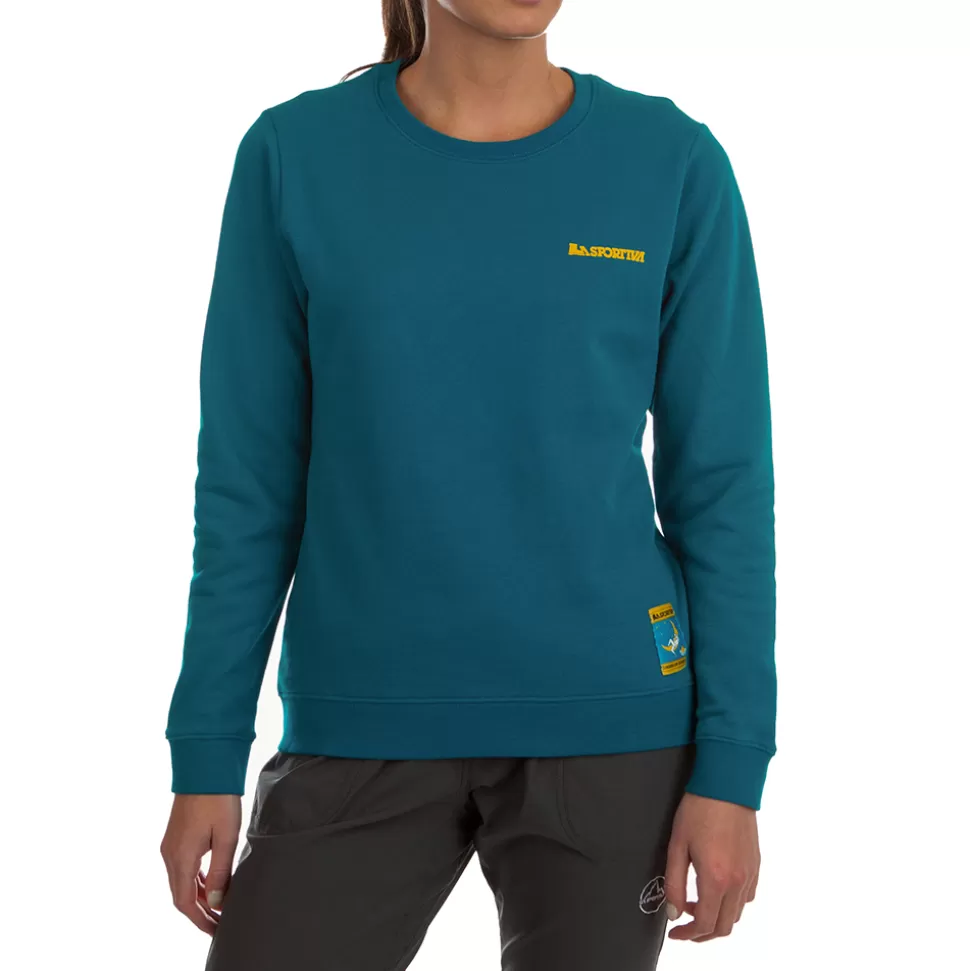 Sweatshirts & Fleece^La Sportiva CLIMBING ON THE MOON SWEATSHIRT W Carbon/Giallo